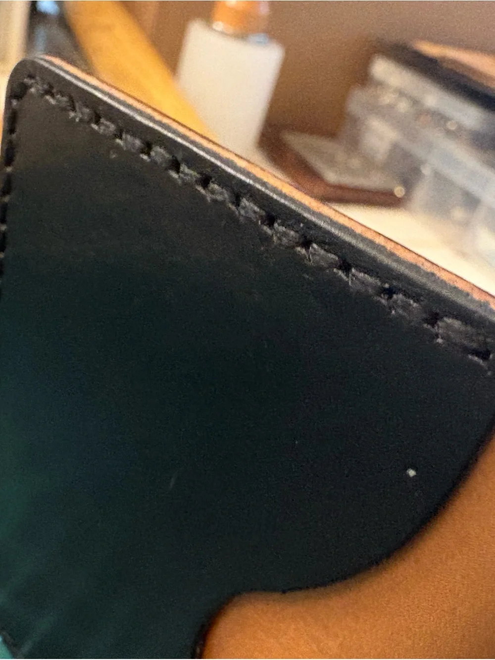 Two-Tone Brown & Tan Slim Leather Card Wallet